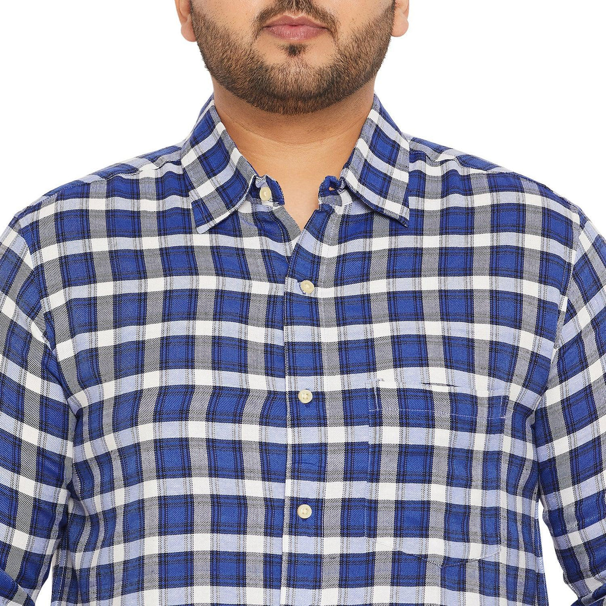 Men Plus Size Cacion Check Shirt - bigbanana
