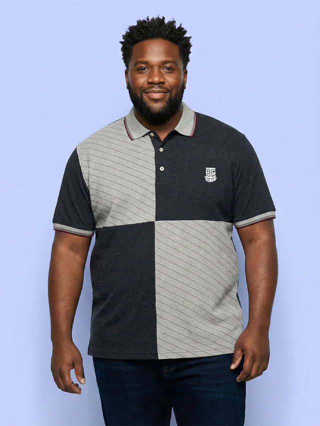 Men Plus Size Cassa Colorblock Polo Tshirt