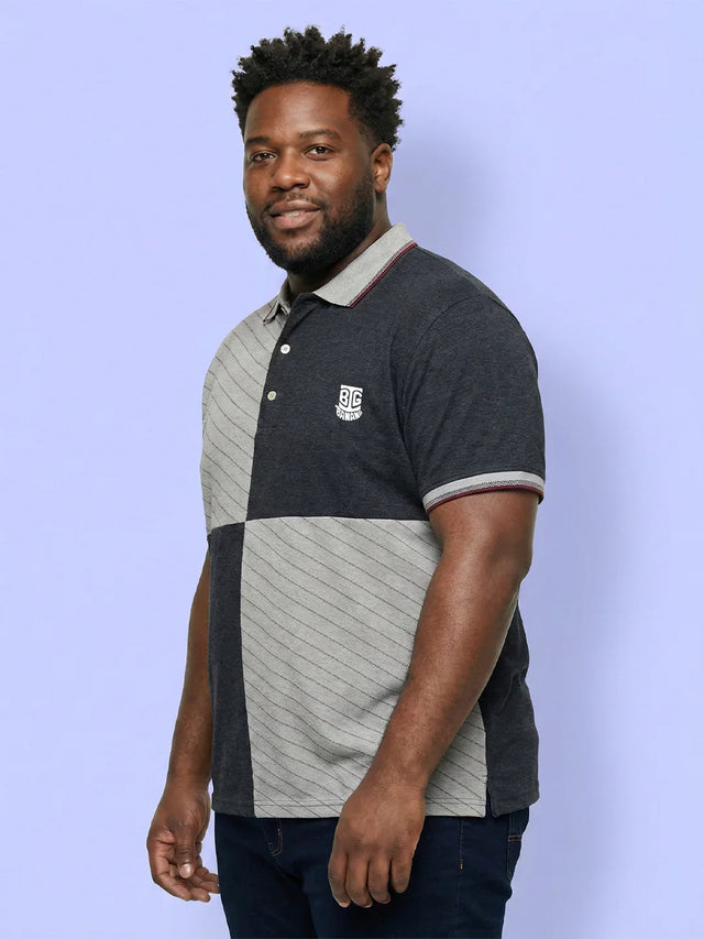 Men Plus Size Cassa Colorblock Polo Tshirt