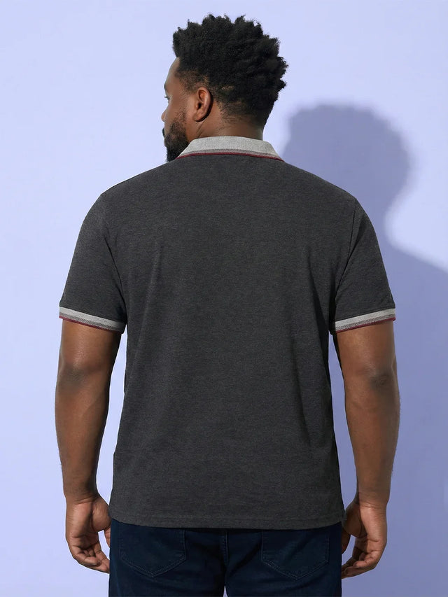 Men Plus Size Cassa Colorblock Polo Tshirt