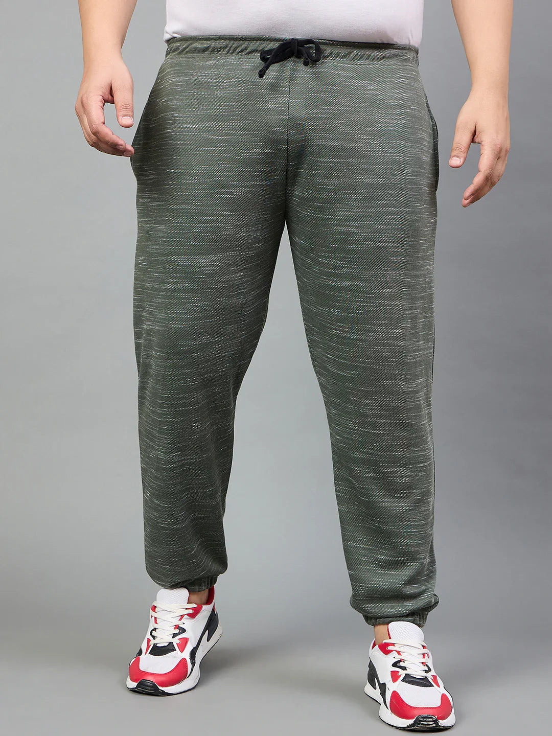 Men Plus Size Cavani Self Design Trackpant - bigbanana