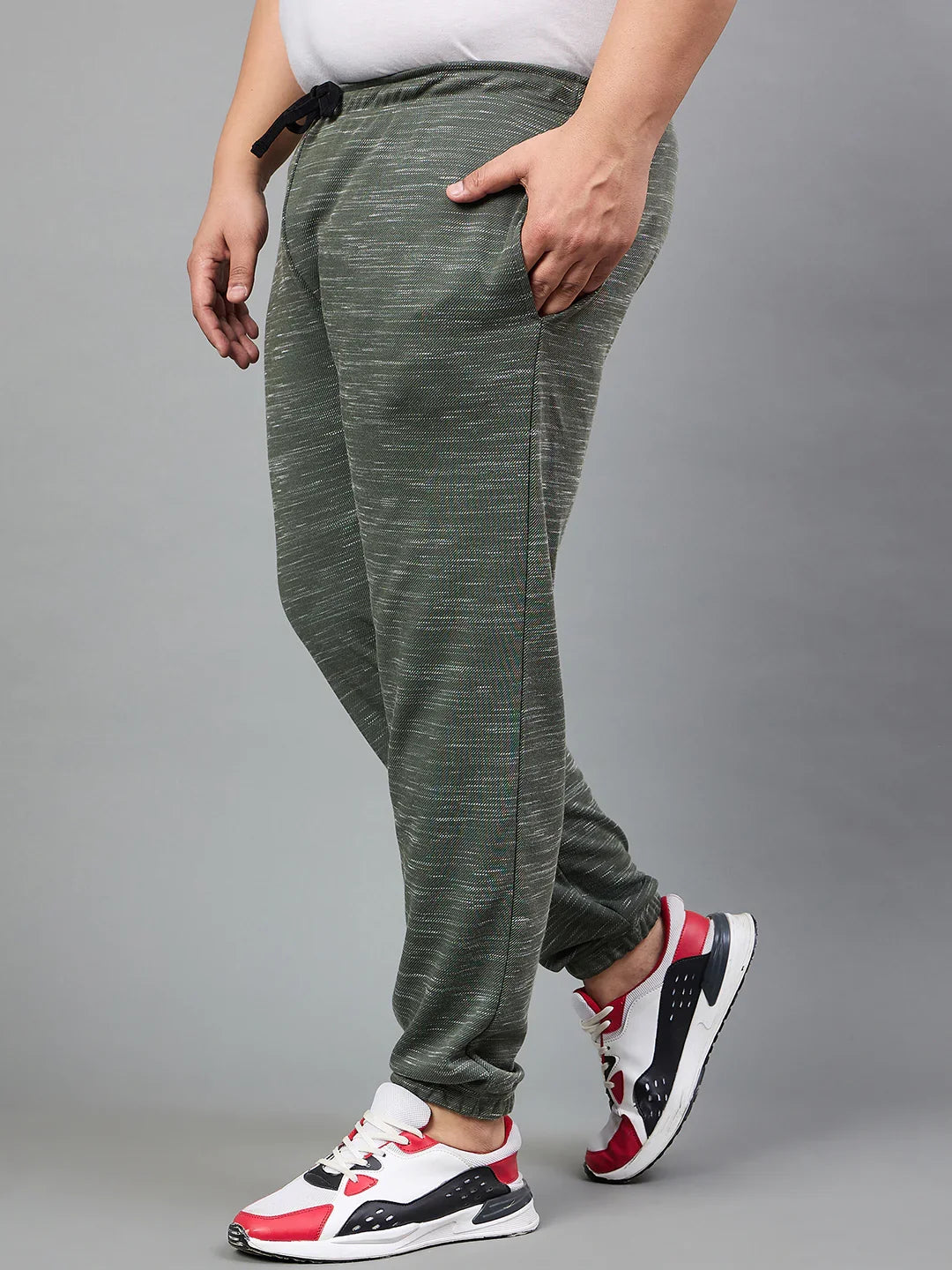 Men Plus Size Cavani Self Design Trackpant - bigbanana