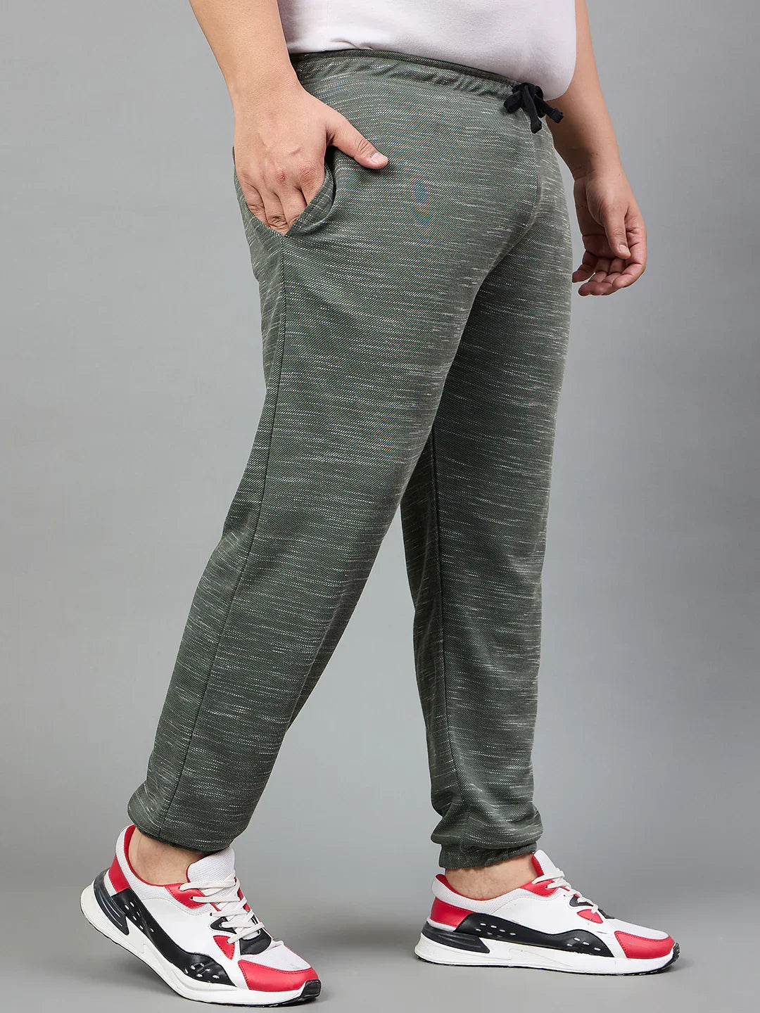 Men Plus Size Cavani Self Design Trackpant - bigbanana