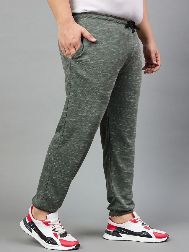 Men Plus Size Cavani Self Design Trackpant - bigbanana