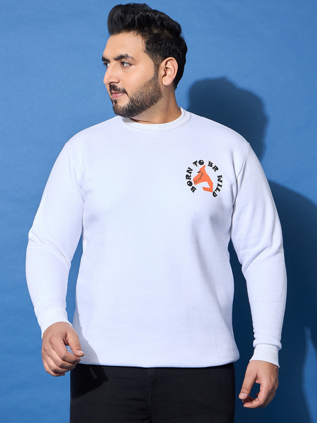Men Plus Size Chill Printed Sweatshirt