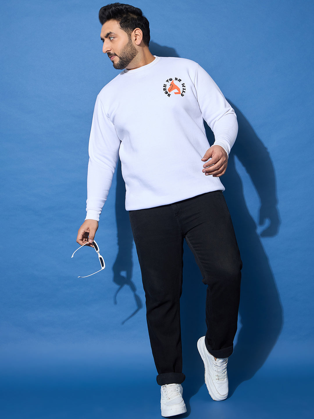 Men Plus Size Chill Printed Sweatshirt