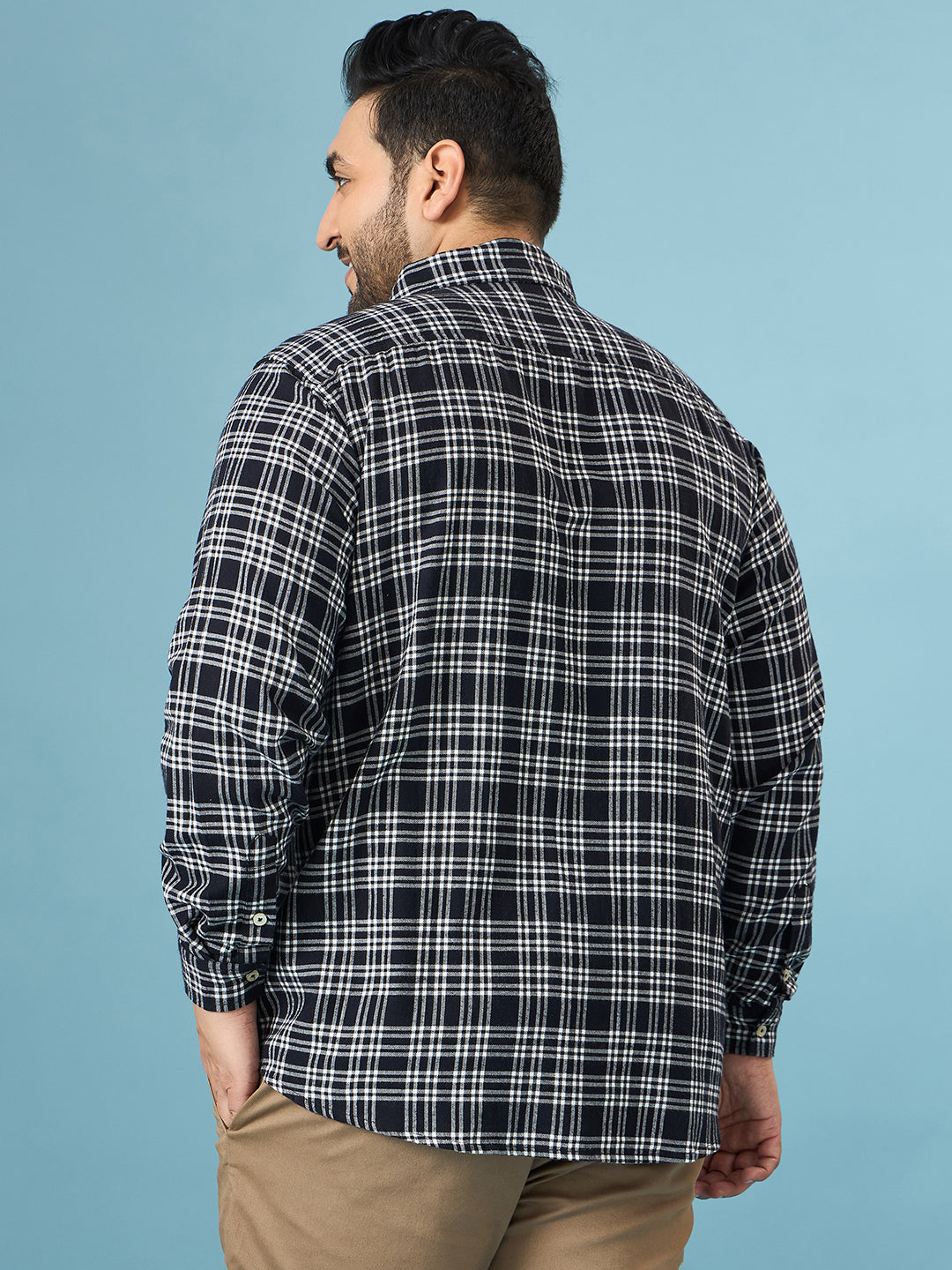 Men Plus Size Circuit Multicolor Checkered Casual Shirt