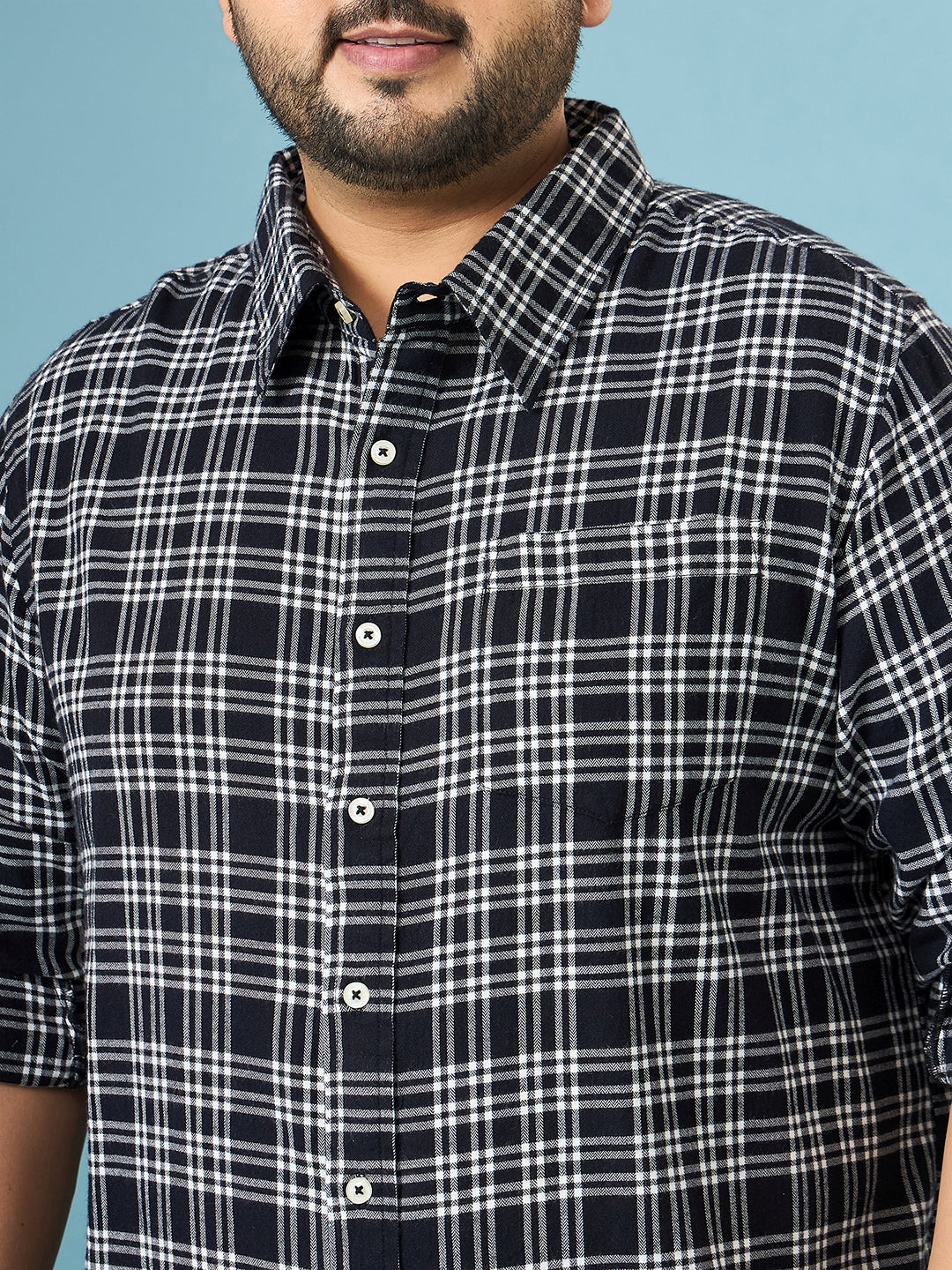 Men Plus Size Circuit Multicolor Checkered Casual Shirt
