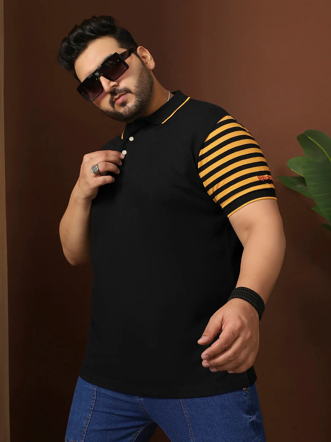 Men Plus Size Cloften Solid Polo Tshirt - bigbanana