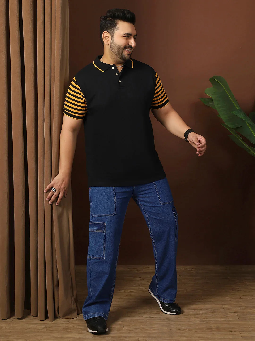 Men Plus Size Cloften Solid Polo Tshirt - bigbanana