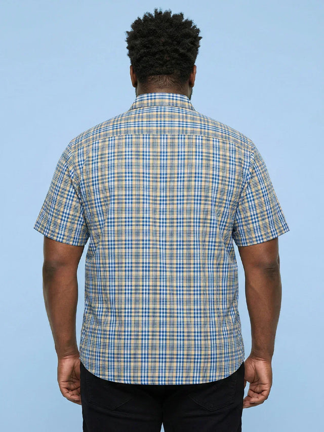Men Plus Size Cloud Multicolor Checkered Casual Shirt