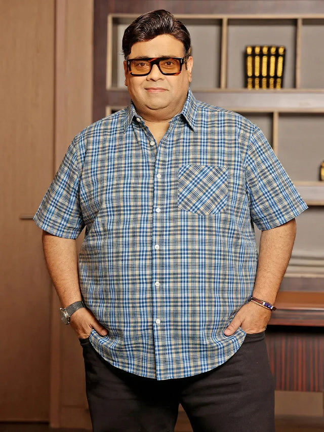 Men Plus Size Cloud Multicolor Checkered Casual Shirt