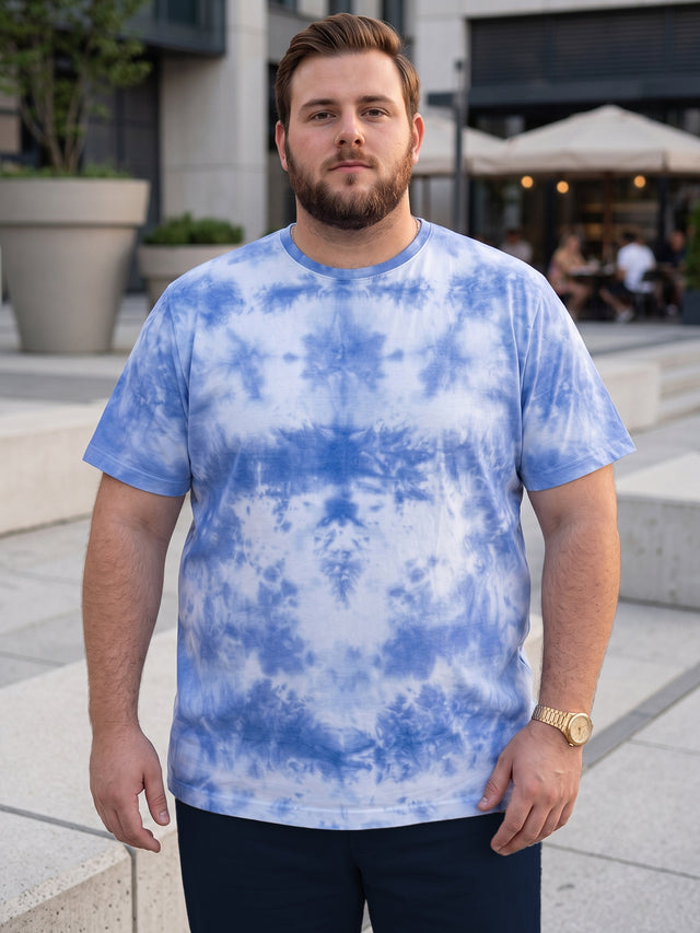 Men Plus Size Cloudye Printed Round Neck Tshirt