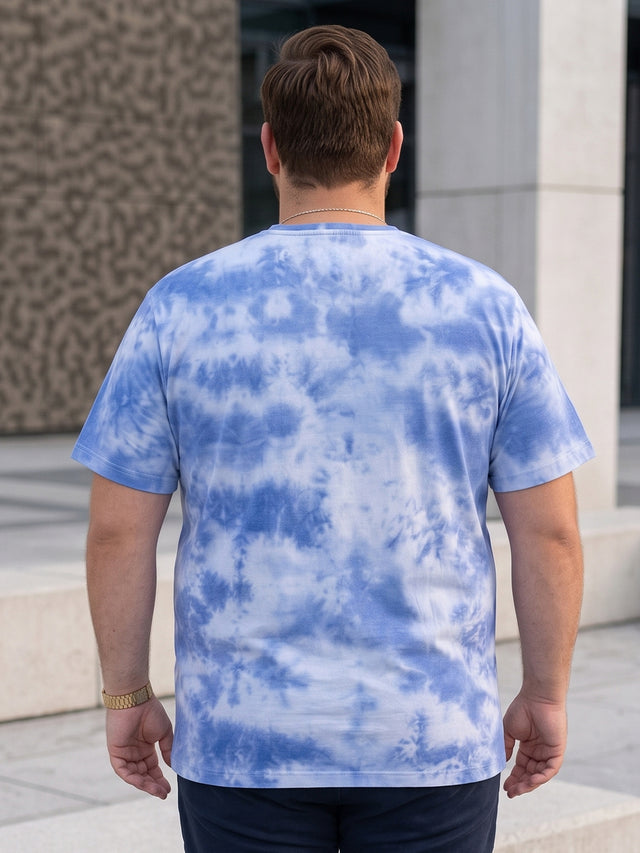 Men Plus Size Cloudye Printed Round Neck Tshirt