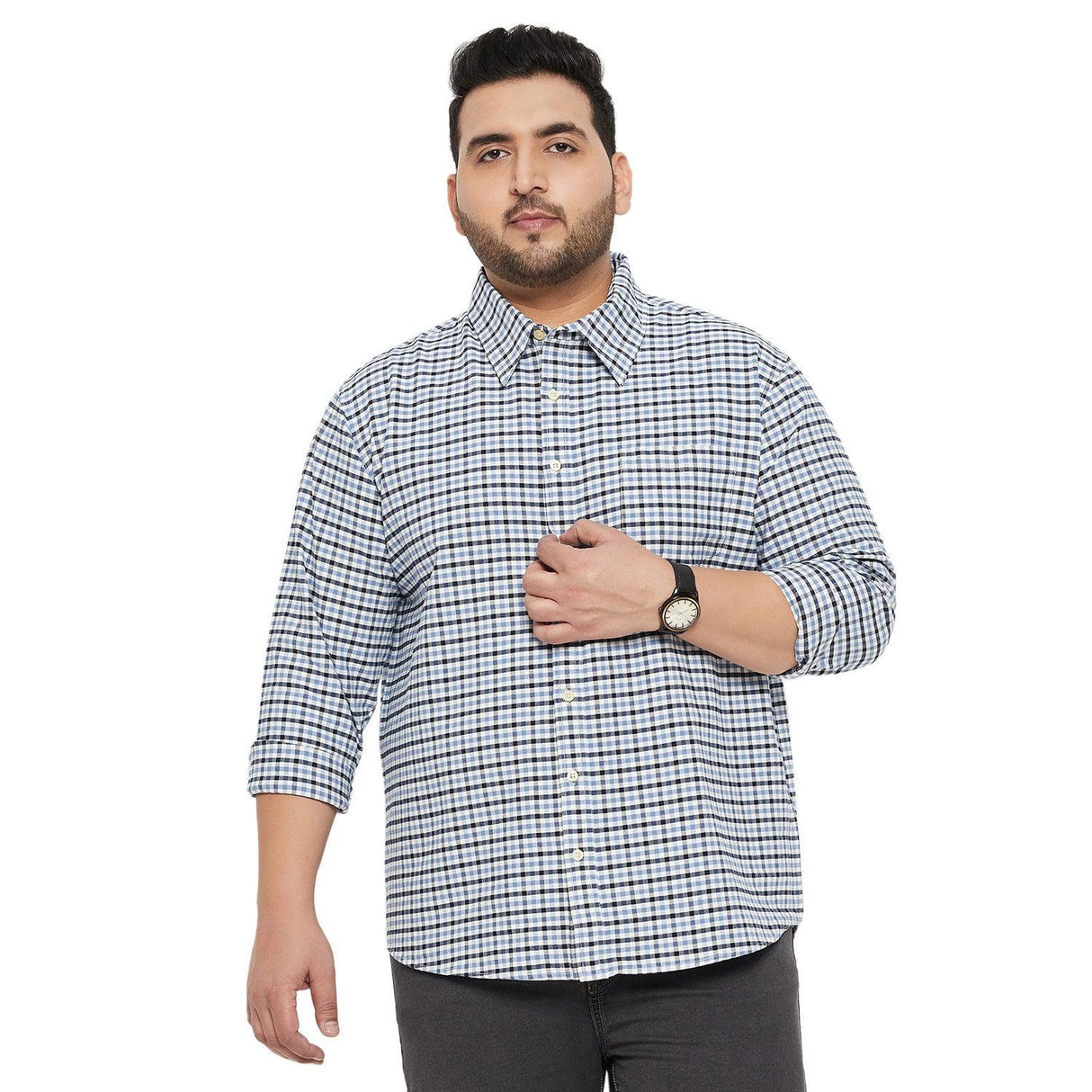 Men Plus Size Coast Check Shirt - bigbanana