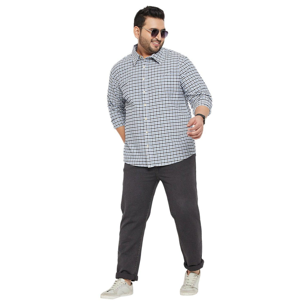 Men Plus Size Coast Check Shirt - bigbanana
