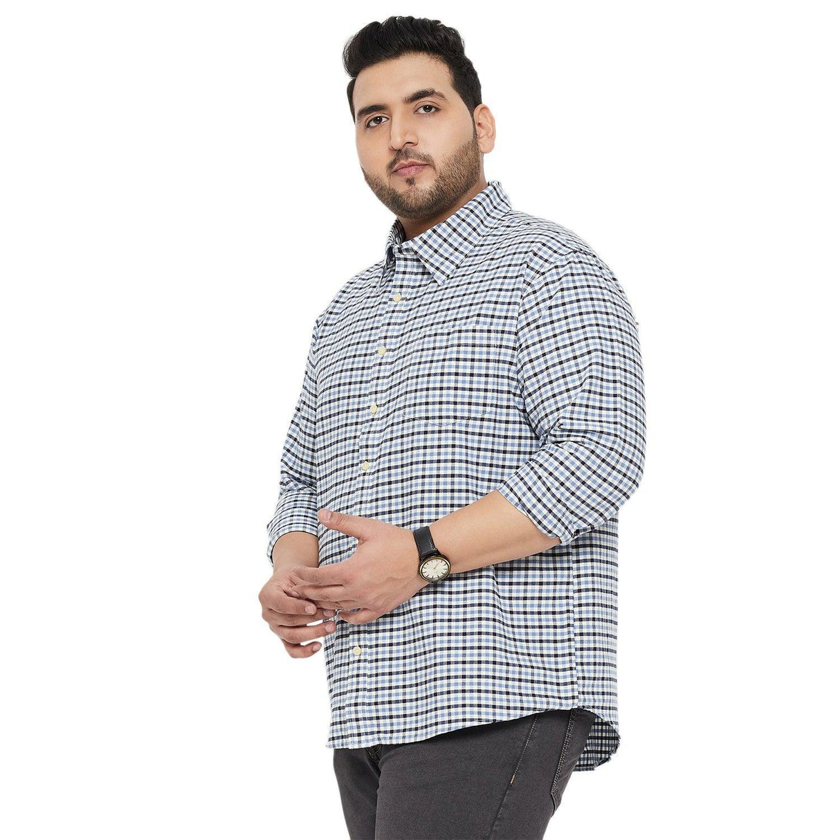 Men Plus Size Coast Check Shirt - bigbanana