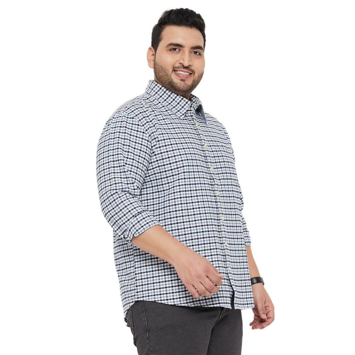 Men Plus Size Coast Check Shirt - bigbanana