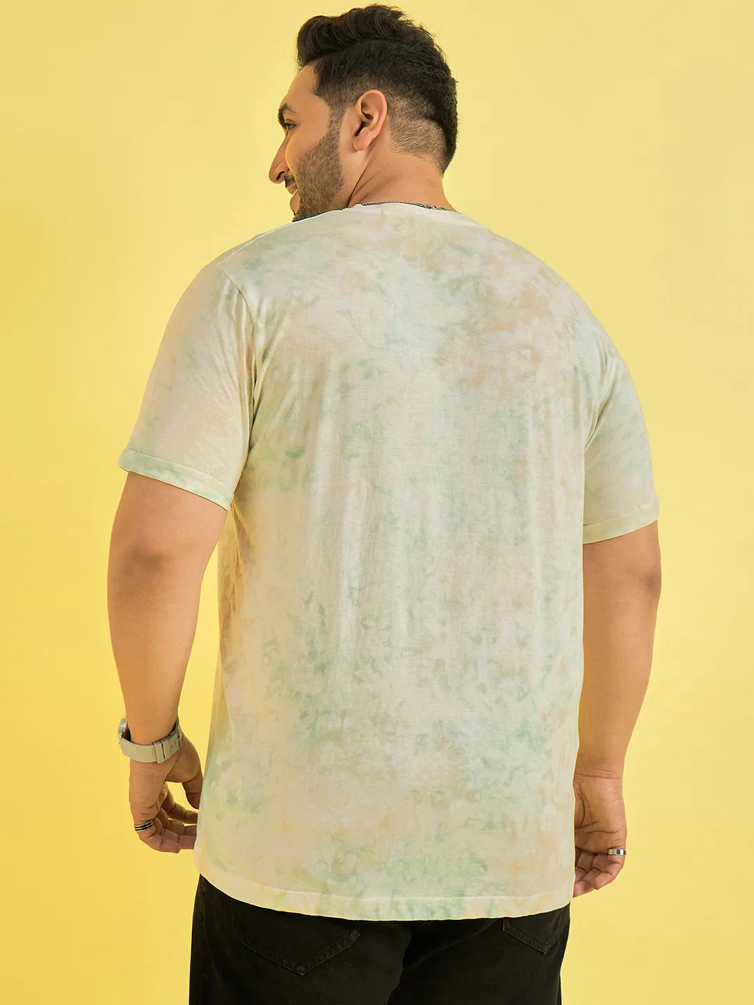 Men Plus Size Cognate Multicolor Printed Round Neck Tshirt - bigbanana