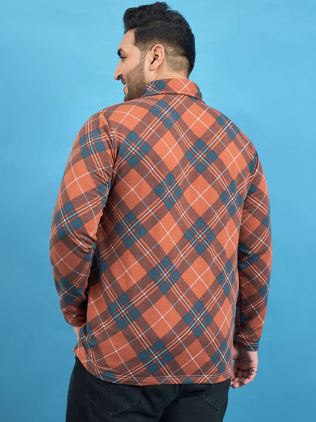 Men Plus Size Converge Check Shirt - bigbanana