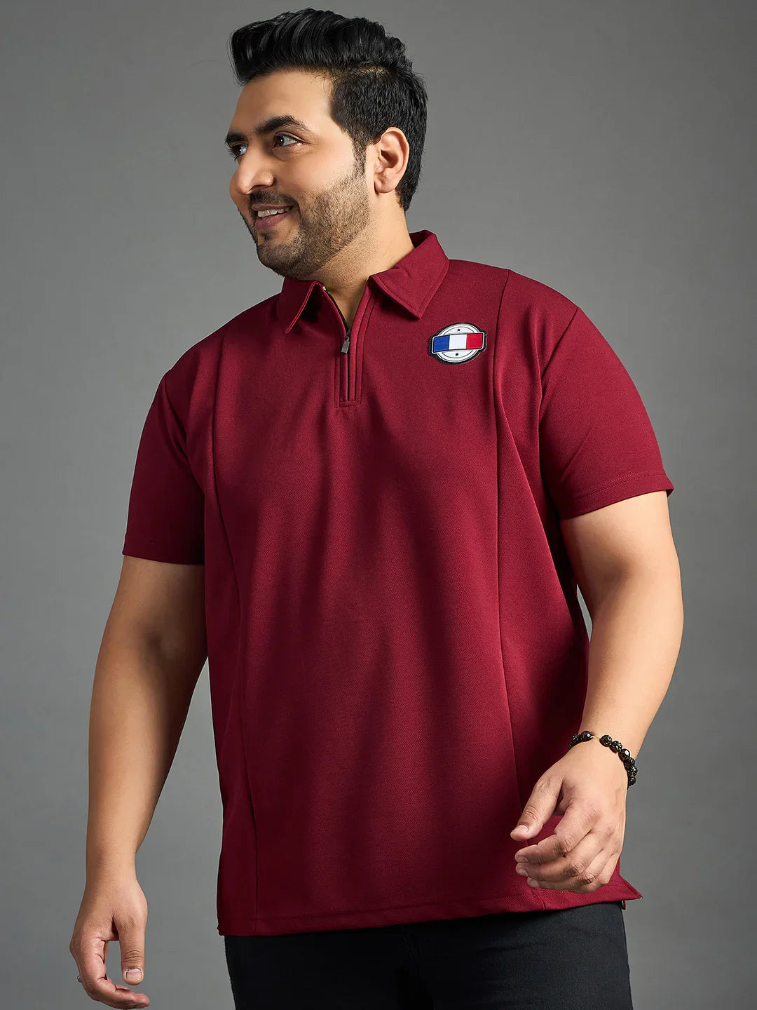 Men Plus Size Cords Solid Polo Tshirt - bigbanana