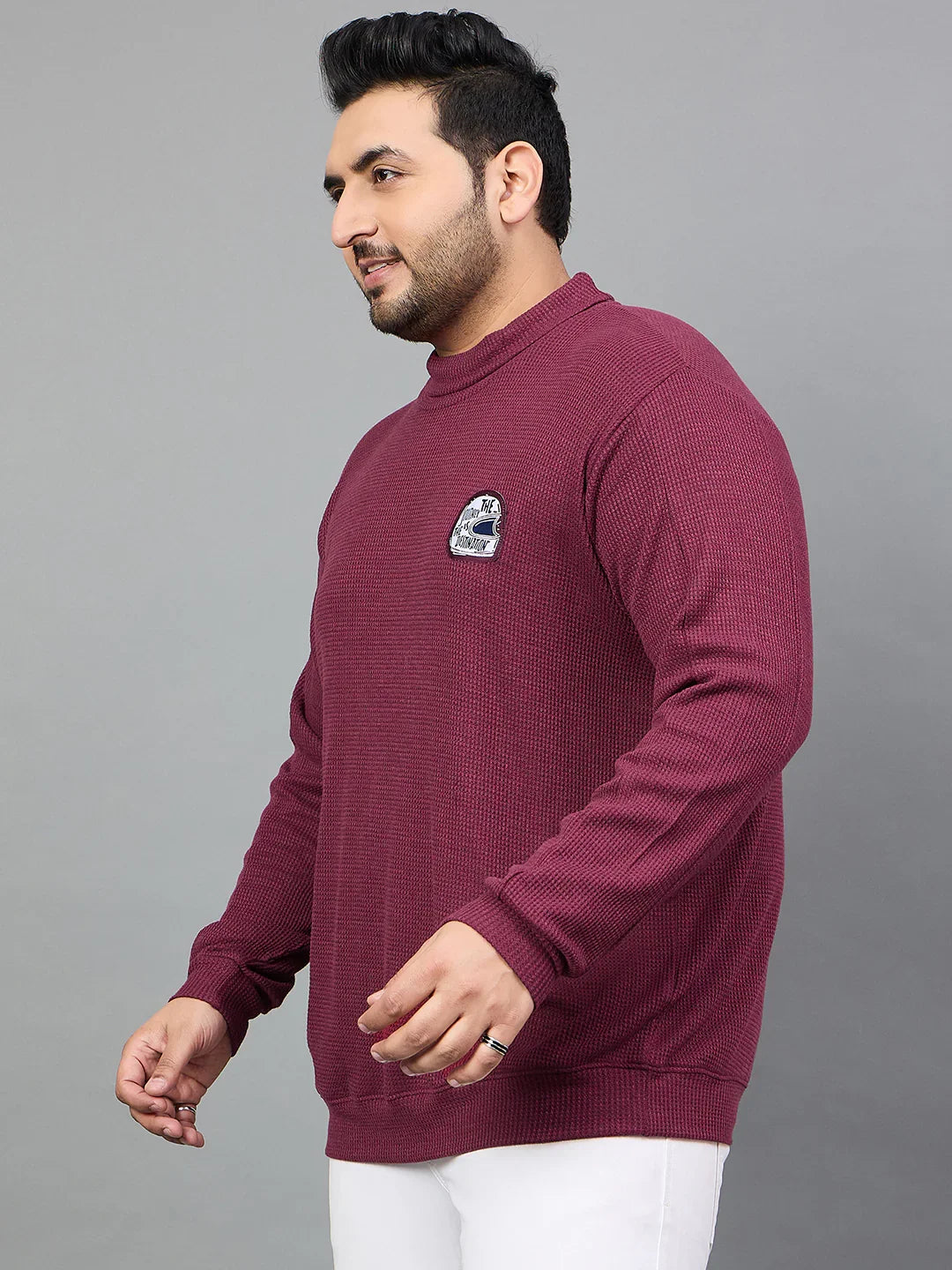 Men Plus Size Costa Solid Sweater - bigbanana