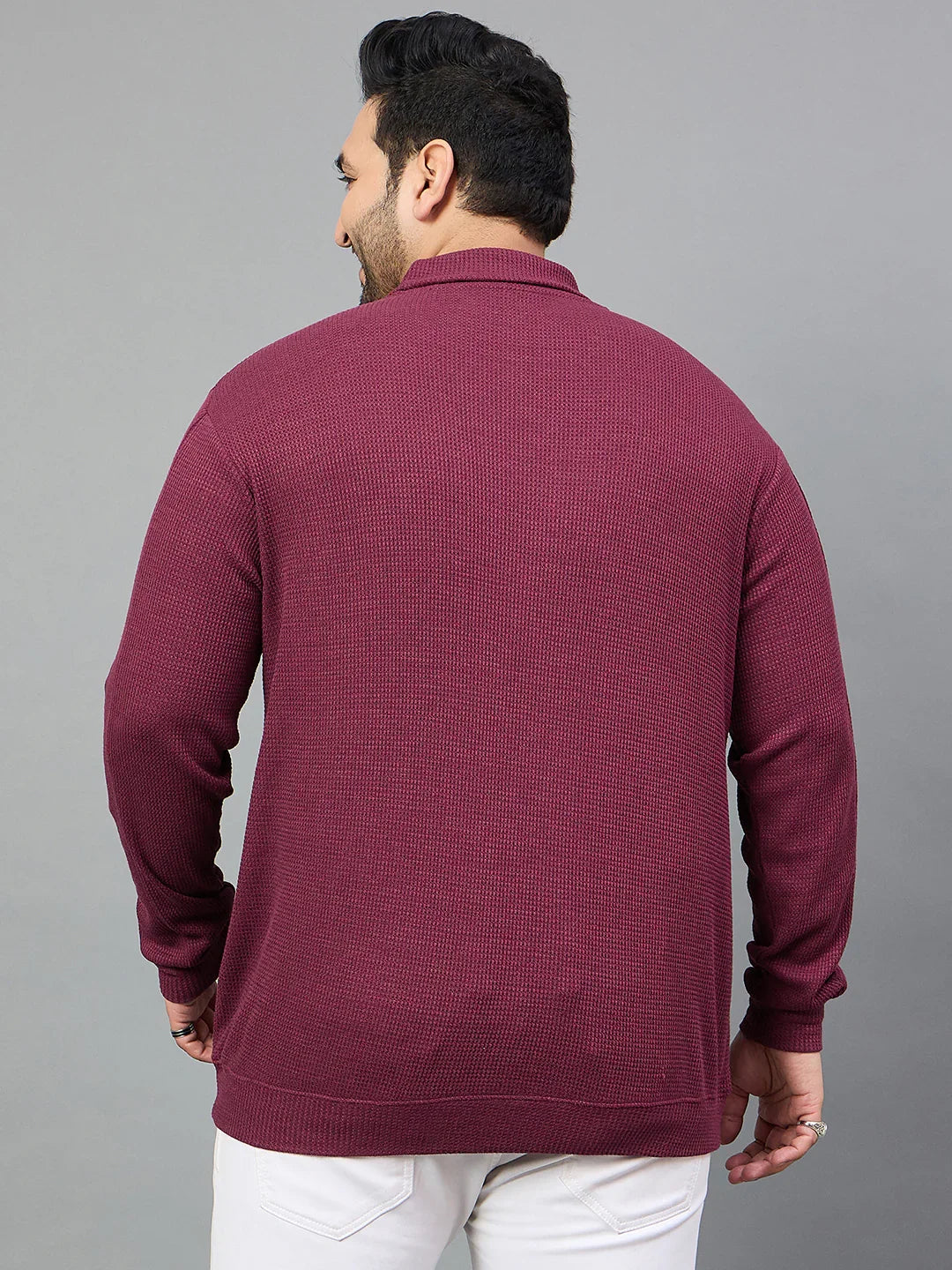 Men Plus Size Costa Solid Sweater - bigbanana