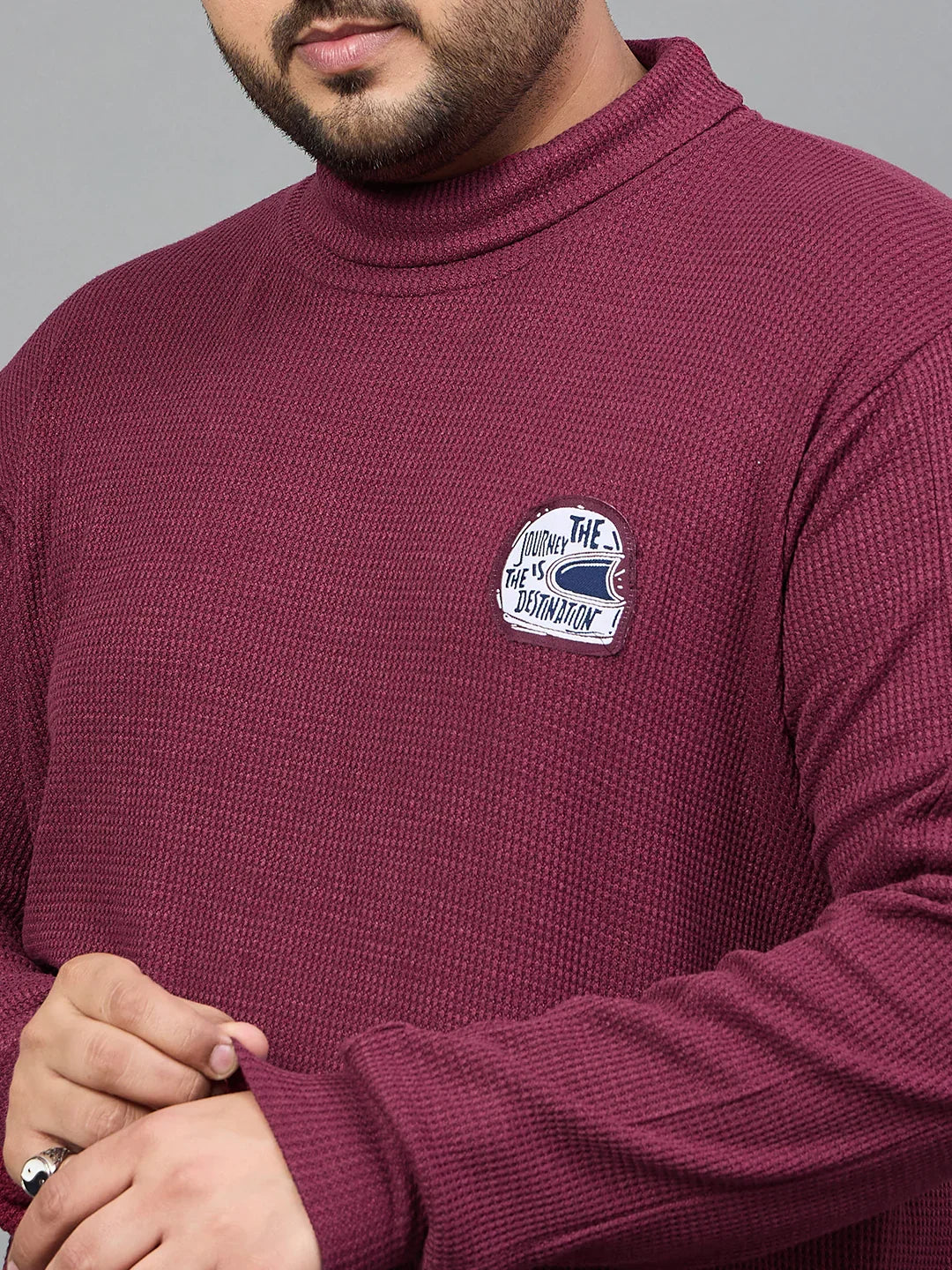 Men Plus Size Costa Solid Sweater - bigbanana