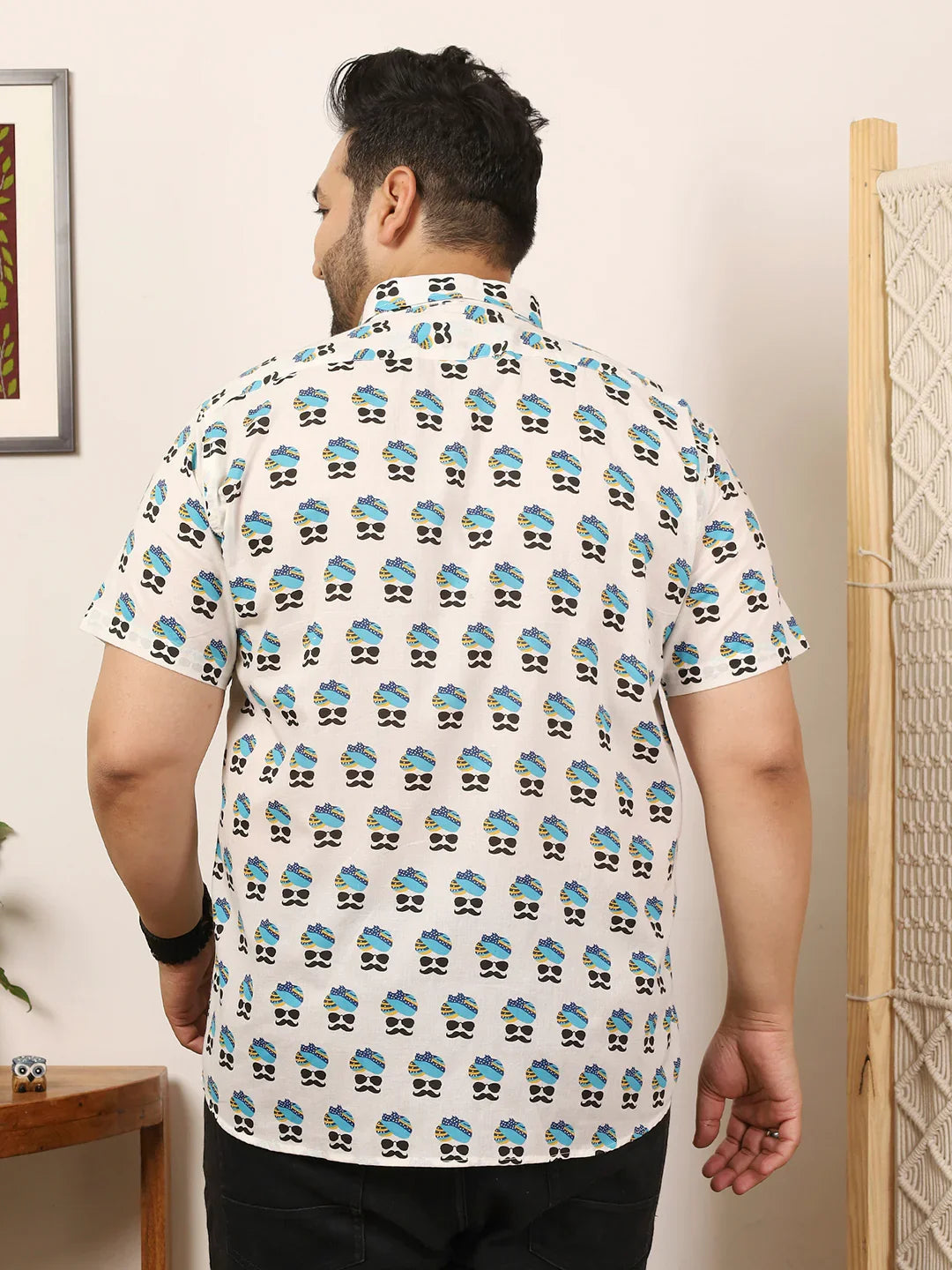 Men Plus Size Craivon Multicolor Printed Shirt - bigbanana