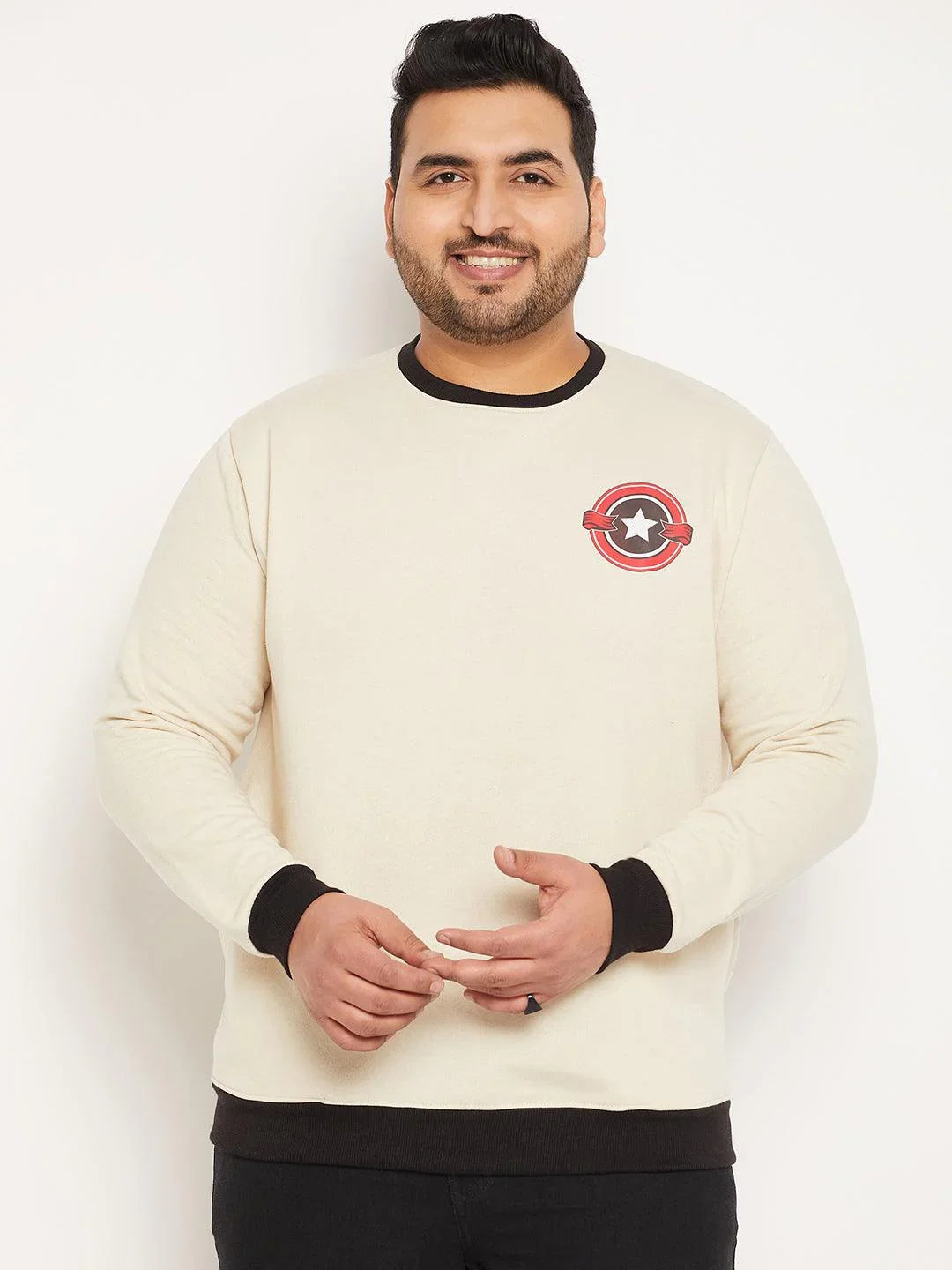 Men Plus Size Credit Solid Sweatshirt - bigbanana