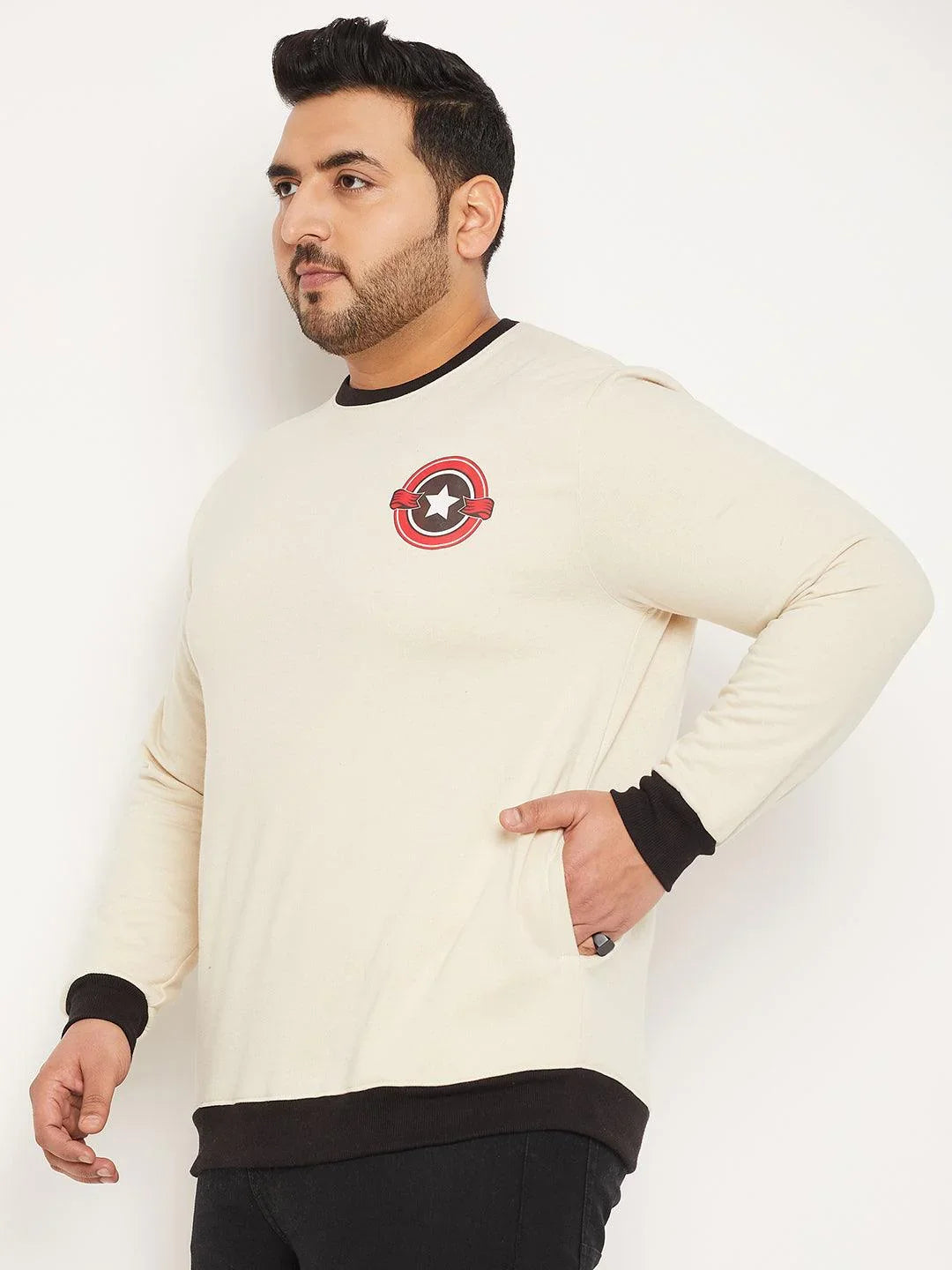 Men Plus Size Credit Solid Sweatshirt - bigbanana
