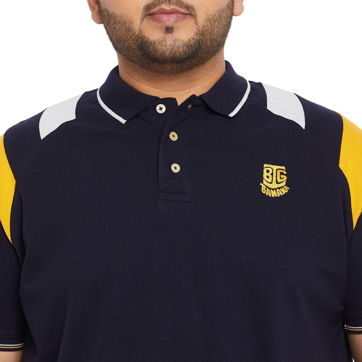 Men Plus Size Crikfow-Navy Solid Polo Tshirt - bigbanana