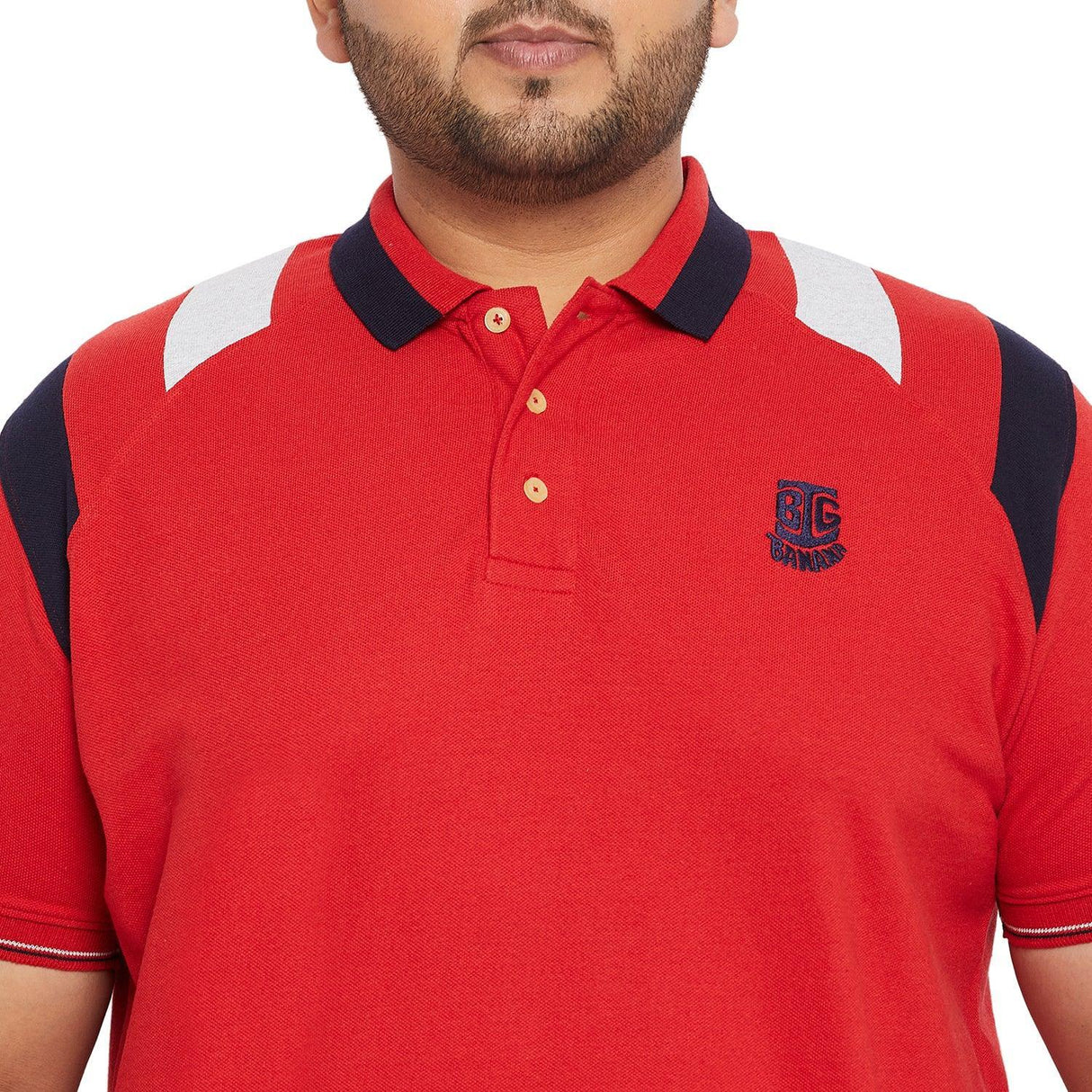 Men Plus Size Crikfow-Red Solid Polo Tshirt - bigbanana