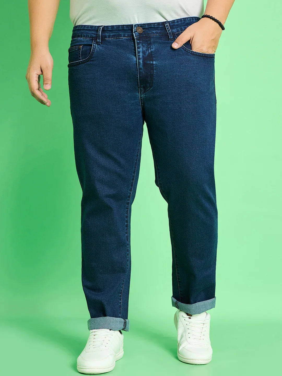Men Plus Size Jace Solid Jeans - bigbanana