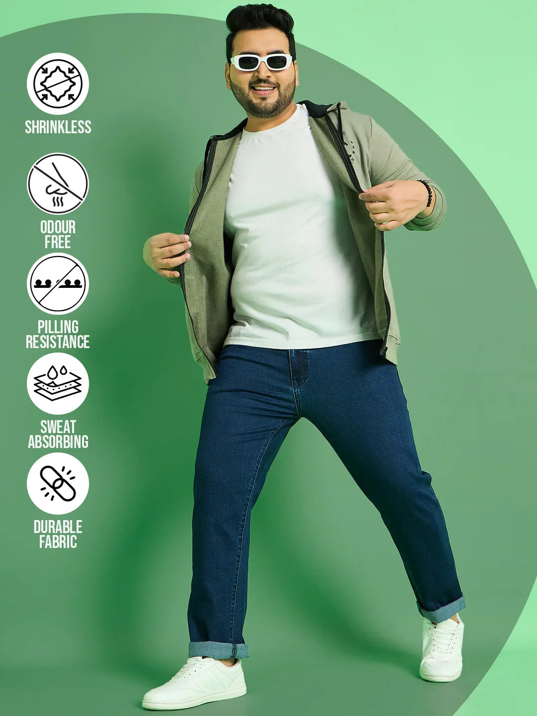 Men Plus Size Jace Solid Jeans - bigbanana