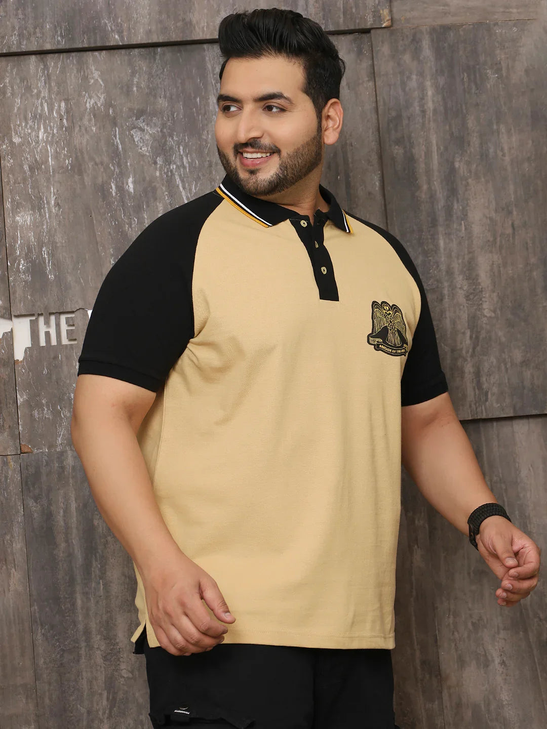 Men Plus Size Dapper Colorblock Multi Polo Tshirt - bigbanana