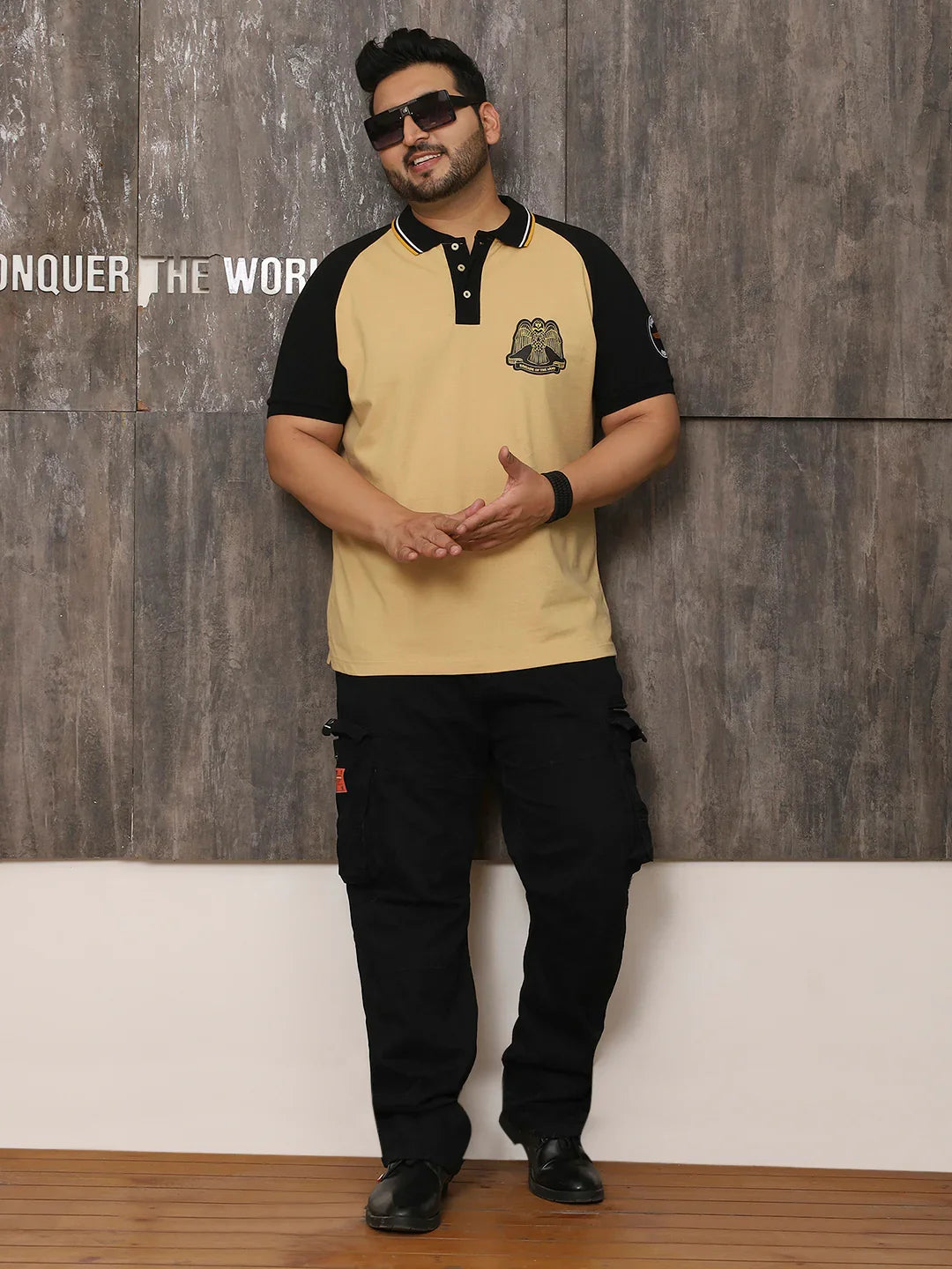 Men Plus Size Dapper Colorblock Multi Polo Tshirt - bigbanana