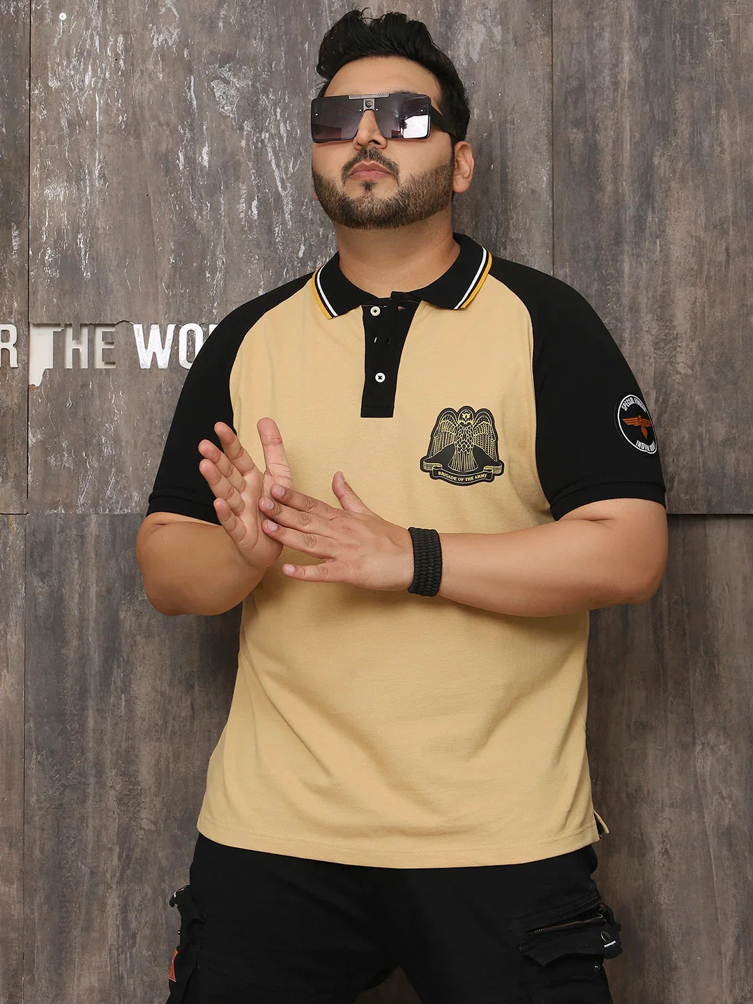 Men Plus Size Dapper Colorblock Multi Polo Tshirt - bigbanana