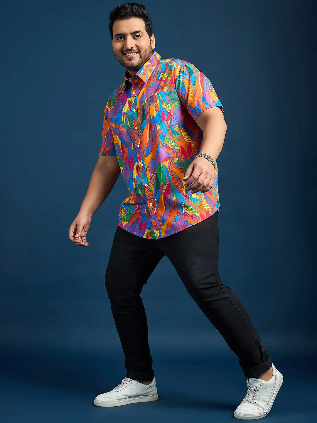 Men Plus Size Dios Self-Design Printed Multi Color Shirt - bigbanana