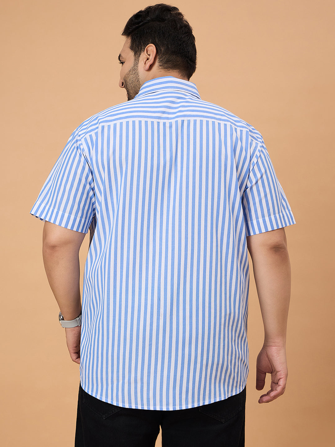 Men Plus Size Dorel Striped Shirt - bigbanana