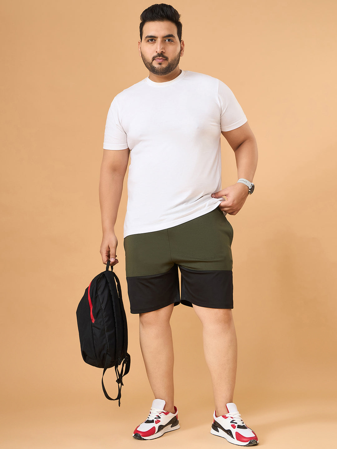 Men Plus Size Drammen Colorblock Shorts