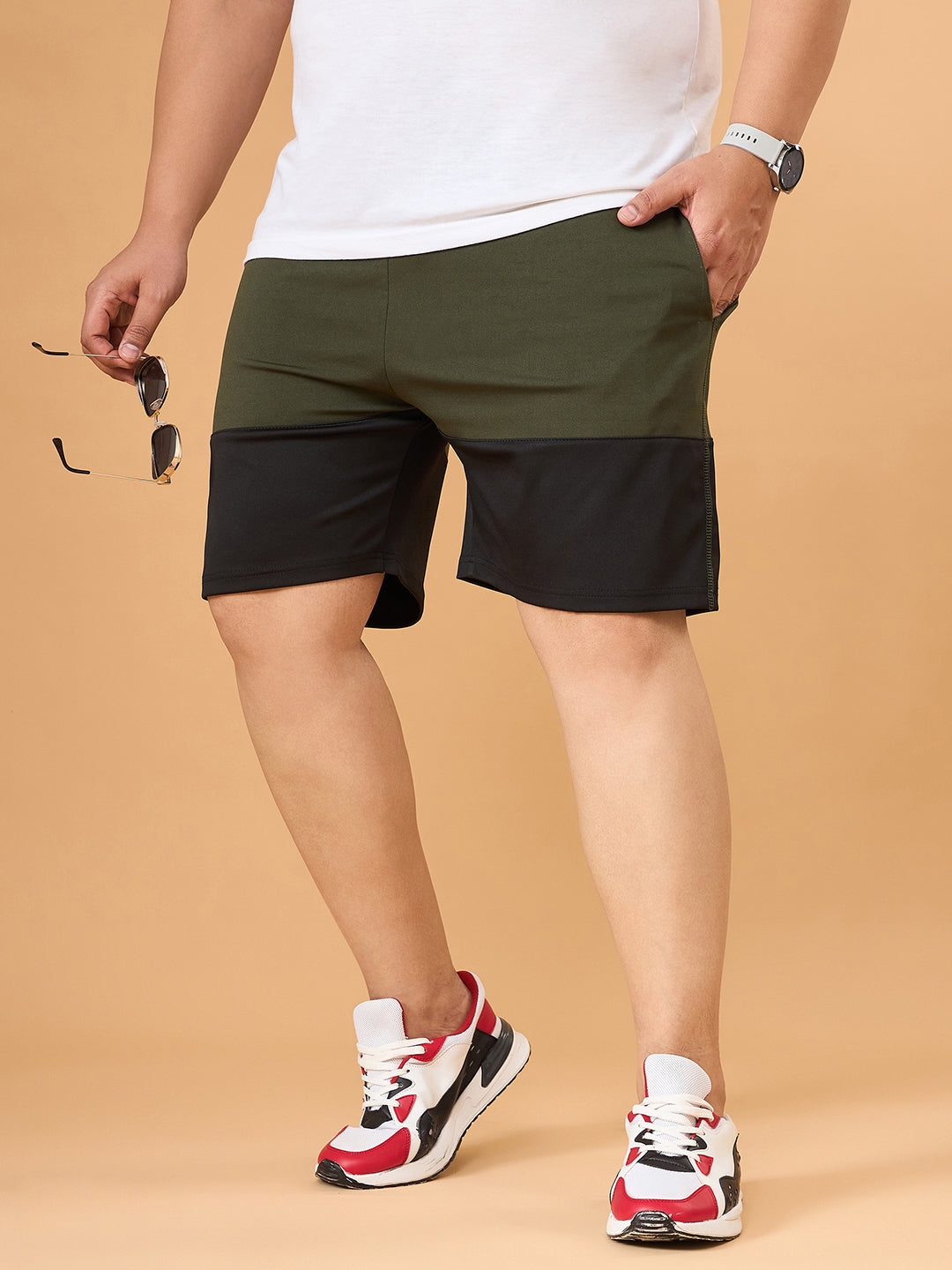 Men Plus Size Drammen Colorblock Shorts