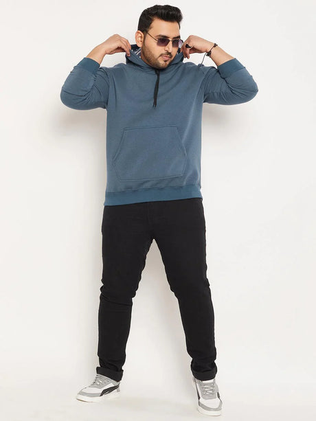 Men Plus Size Drape Solid Sweatshirt - bigbanana