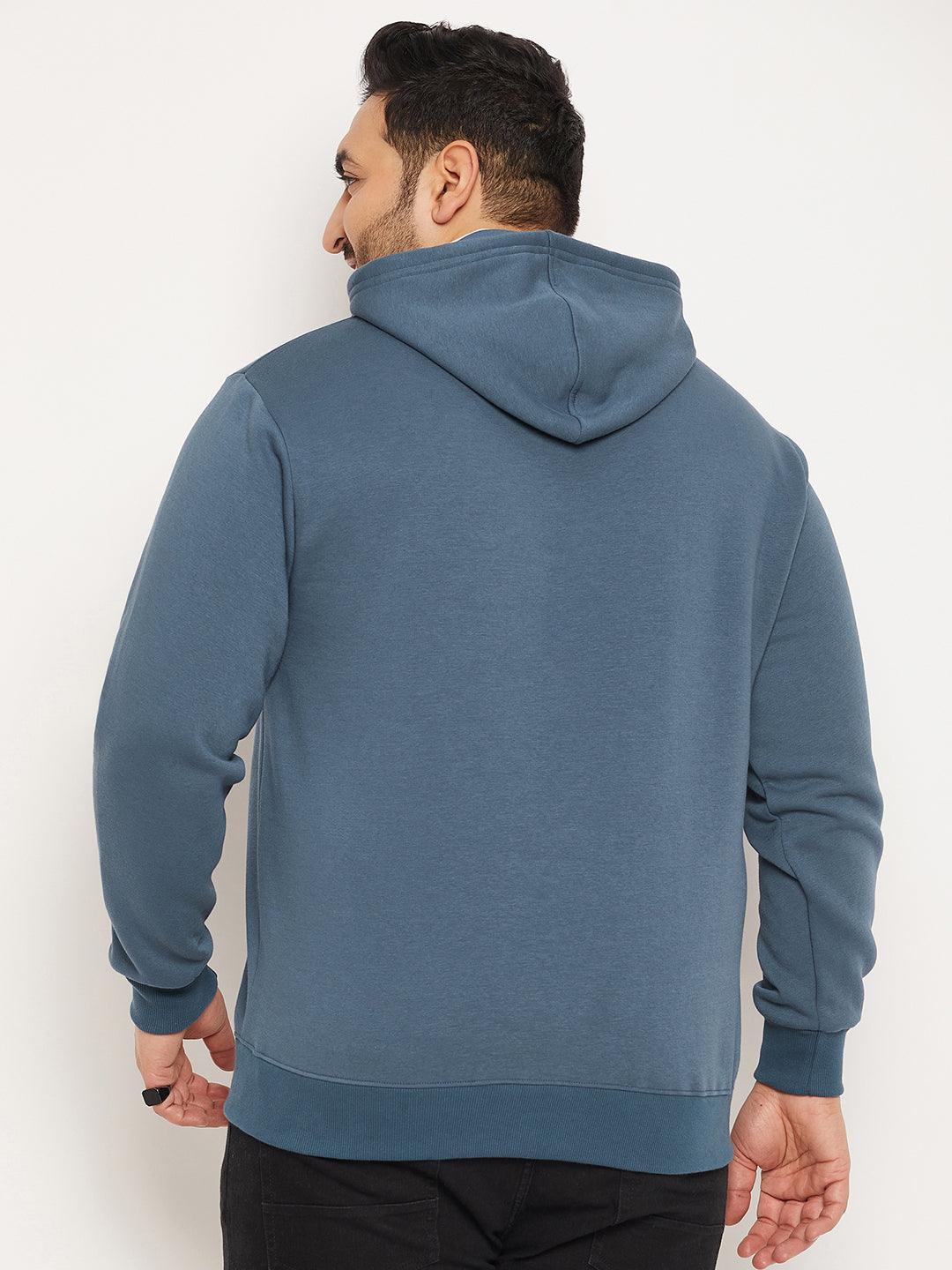 Men Plus Size Drape Solid Sweatshirt - bigbanana