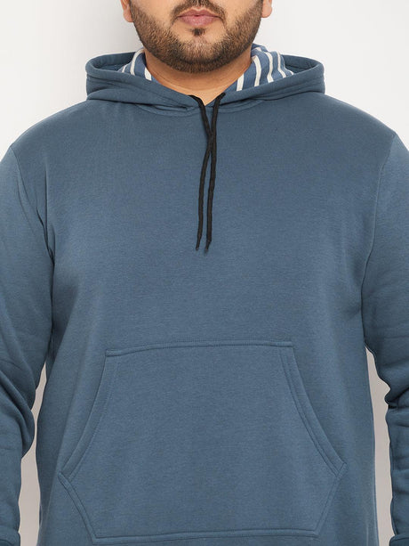 Men Plus Size Drape Solid Sweatshirt - bigbanana