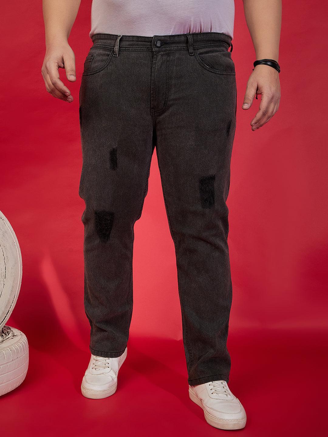 Men Plus Size Drumstick Washed Jeans - bigbanana