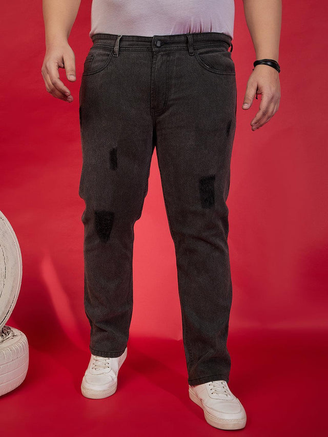 Men Plus Size Drumstick Washed Jeans - bigbanana