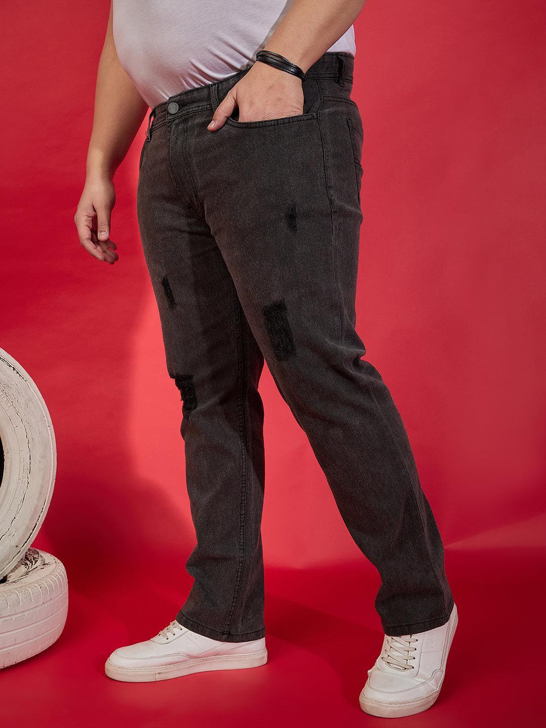 Men Plus Size Drumstick Washed Jeans - bigbanana