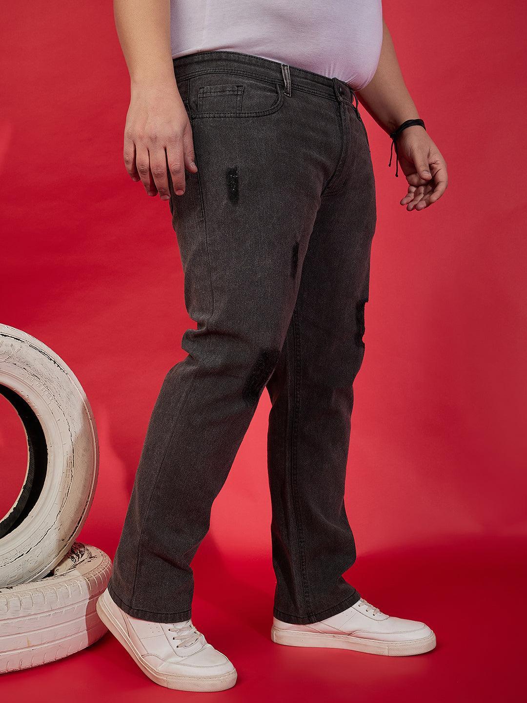 Men Plus Size Drumstick Washed Jeans - bigbanana