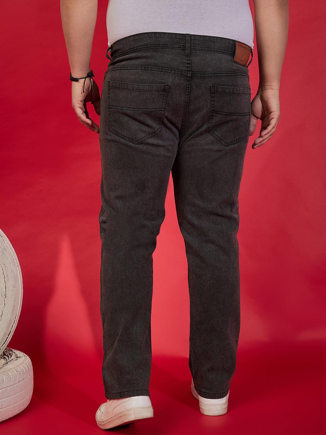 Men Plus Size Drumstick Washed Jeans - bigbanana